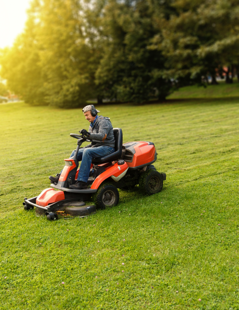 Landscaper on commercial mower