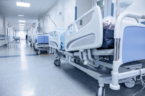 Hospital Beds in a Hallway