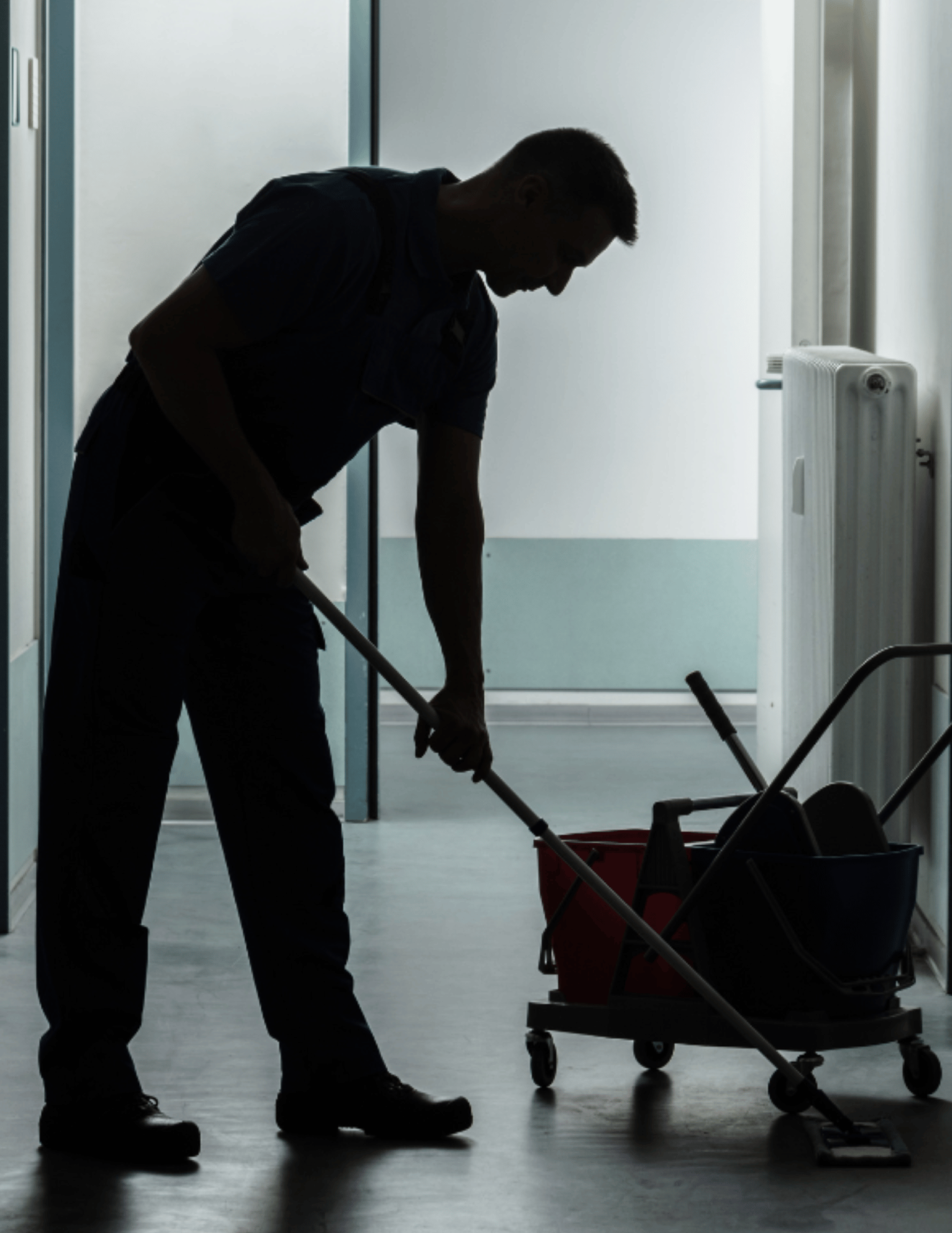 janitor mopping